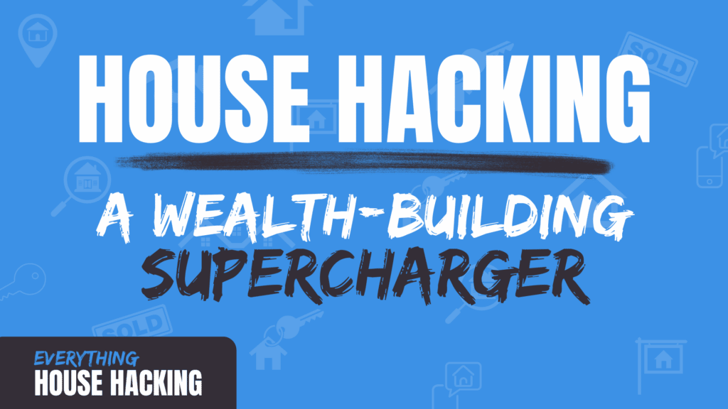 house hacking white text on blue background coverart
